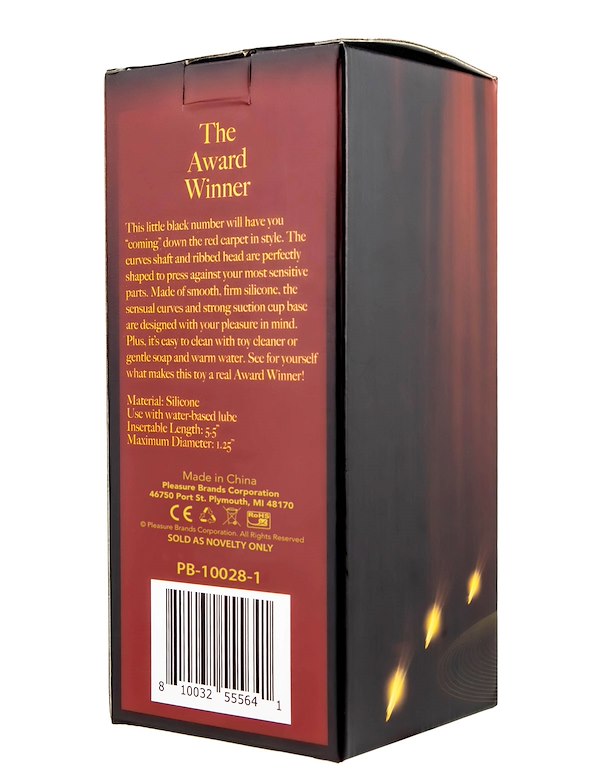 THE AWARD WINNER RIBBED DILDO - IMPERFECT BOX ALT3 view Color: BK