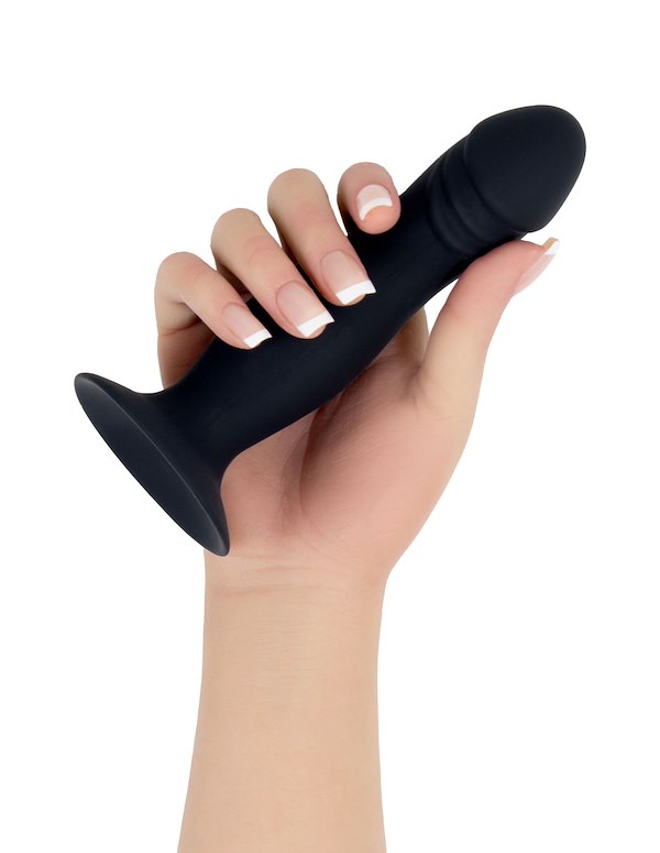 THE AWARD WINNER RIBBED DILDO - IMPERFECT BOX ALT4 view Color: BK