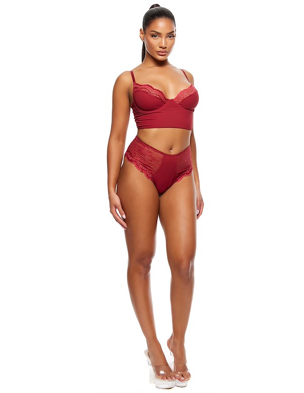 SELF CARE LONGLINE BRA AND PANTY ALT2 view Color: WN