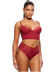 Front view of SELF CARE LONGLINE BRA AND PANTY