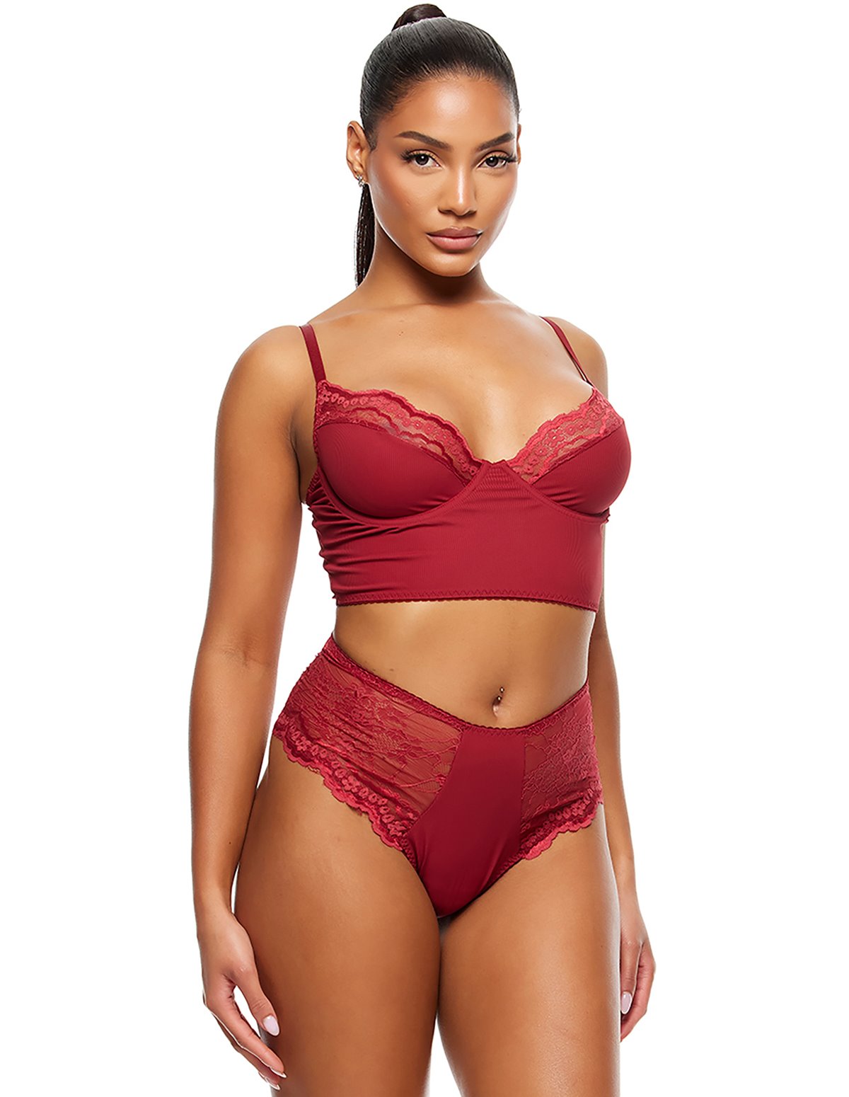 alternate image for SELF CARE LONGLINE BRA AND PANTY
