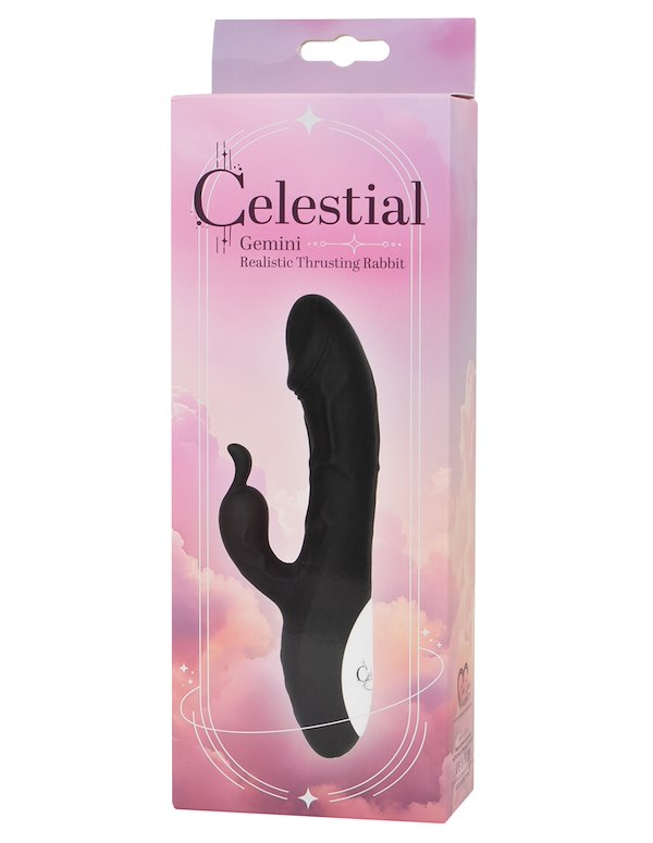 CELESTIAL - GEMINI REALISTIC THRUSTING RABBIT - IMPERFECT BOX ALT2 view Color: BW
