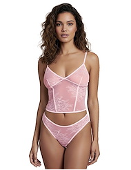 Front view of SHOWGIRL SHEER LACE TOP AND PANTY SET
