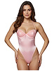 Additional PINK TULLE view of product SATIN SHOW OFF TEDDY with color code PK