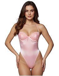 Front view of SATIN SHOW OFF TEDDY