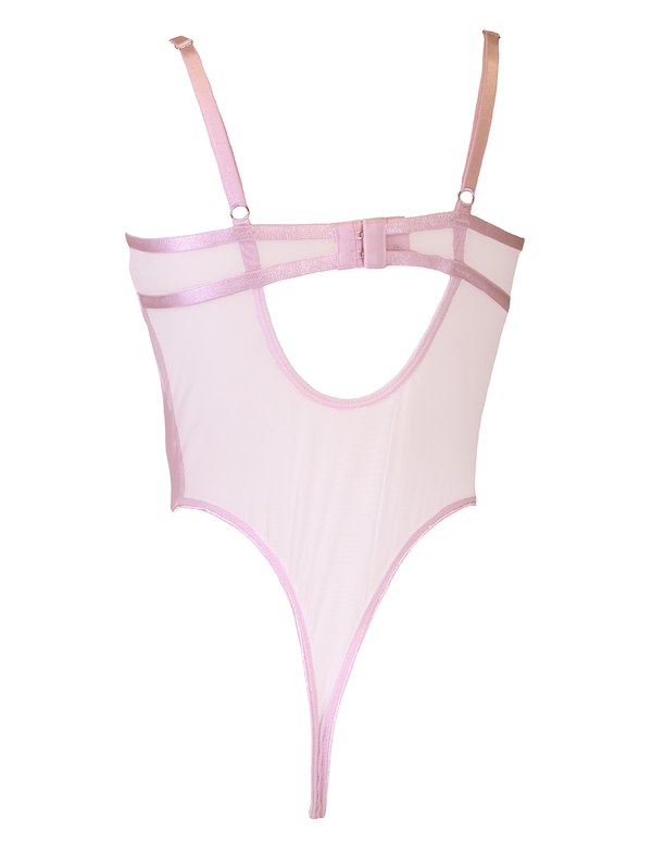 SATIN SHOW OFF PLUS SIZE TEDDY ALT2 view Color: PK