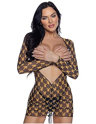 Front view of PLAYBOY BUNNY COVER-UP DRESS