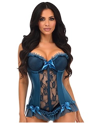 Front view of LAVISH HOOK AND EYE STRETCH BUSTIER