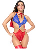 Additional RED/BLUE view of product SUPER GIRL BODYSUIT AND CAPE with color code RBU