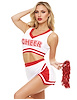 Additional RED/WHITE view of product 4PC GAMEDAY HOTTIE CHEERLEADER SET with color code RWH