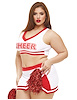 Additional RED/WHITE view of product 4PC GAMEDAY HOTTIE CHEERLEADER SET with color code RWH