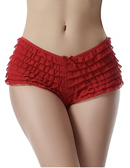 Front view of RUFFLE PANTY WITH BOW