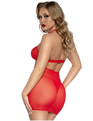 Alternate back view of MIRANDA MESH DRESS WITH HEART DETAIL