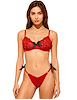 Additional RED/BLACK view of product LACE AND BOW BRA AND PANTY SET with color code RB