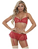 Additional RED view of product BED OF ROSES BRA SET with color code RD