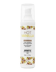 Alternate back view of EXSENS HOT VANILLA WARMING MASSAGE OIL 50ML