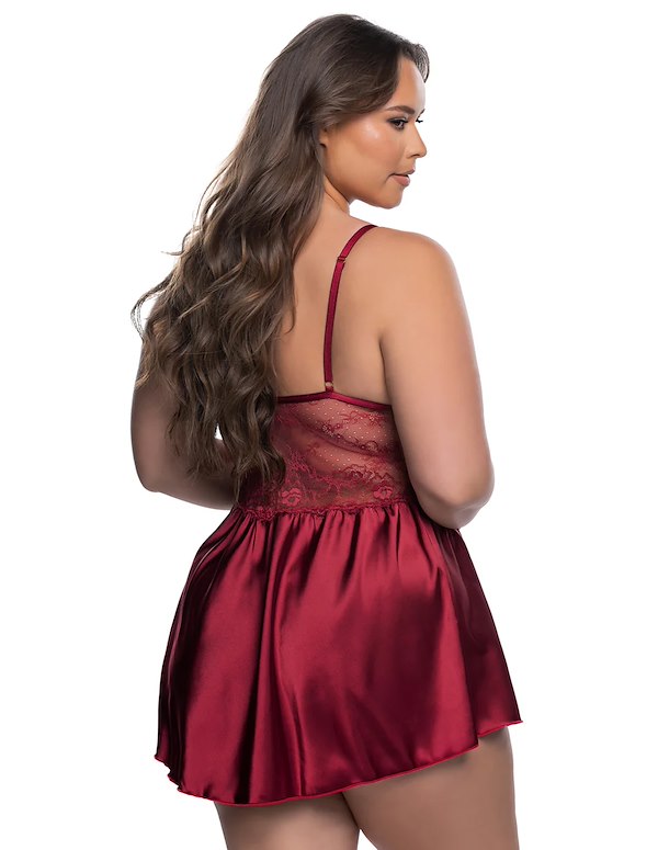 PARADISE DREAM PLUS SIZE BABYDOLL ALT1 view Color: WN