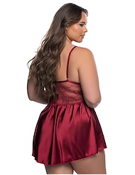 Alternate back view of PARADISE DREAM PLUS SIZE BABYDOLL