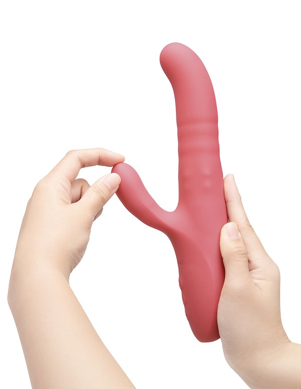 LE WAND THRUST - THRUSTING RABBIT VIBRATOR ALT3 view Color: RD