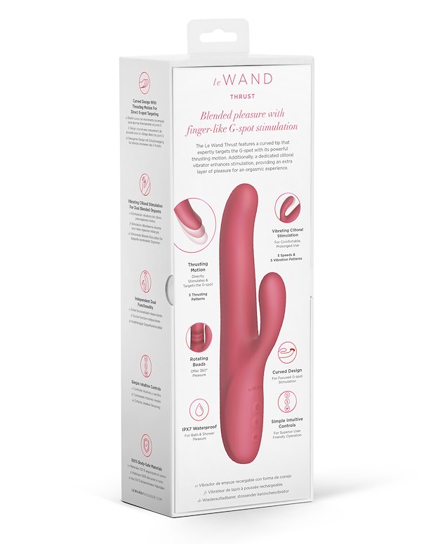 LE WAND THRUST - THRUSTING RABBIT VIBRATOR ALT6 view Color: RD