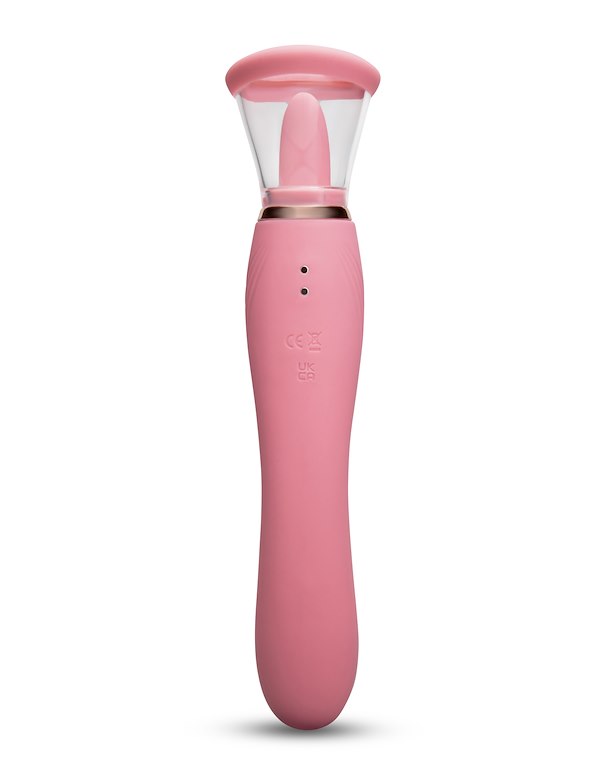 LE WAND LICK - LICKING TONGUE DOUBLE ENDED VIBRATOR ALT3 view Color: PK