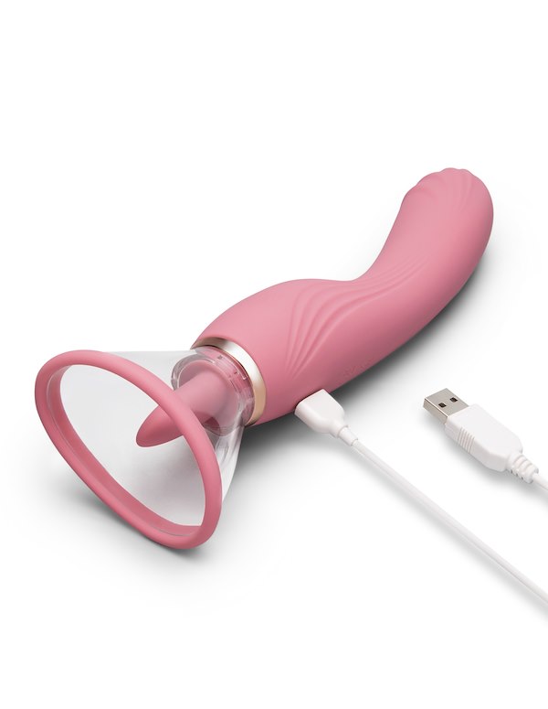 LE WAND LICK - LICKING TONGUE DOUBLE ENDED VIBRATOR ALT4 view Color: PK