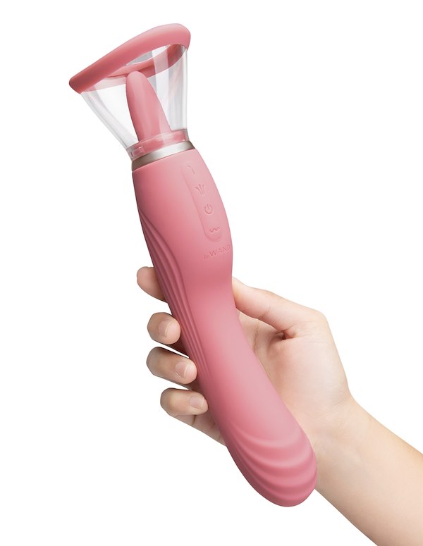 LE WAND LICK - LICKING TONGUE DOUBLE ENDED VIBRATOR ALT5 view Color: PK