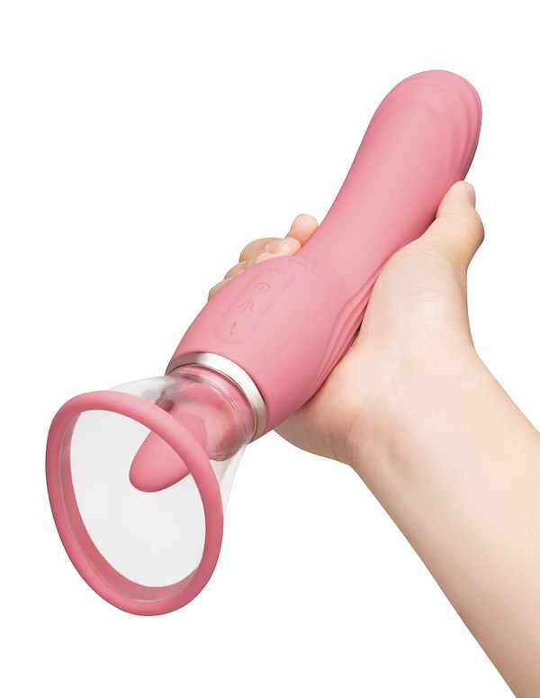 LE WAND LICK - LICKING TONGUE DOUBLE ENDED VIBRATOR ALT6 view Color: PK