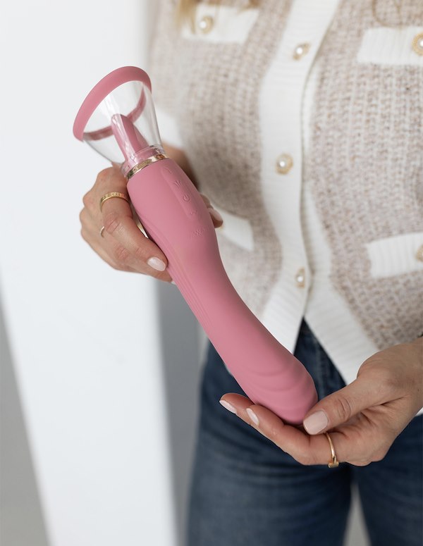 LE WAND LICK - LICKING TONGUE DOUBLE ENDED VIBRATOR ALT9 view Color: PK