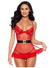 Additional RED/BLACK view of product HOLIDAY APRON WITH SANTA BELT AND G-STRING with color code RB
