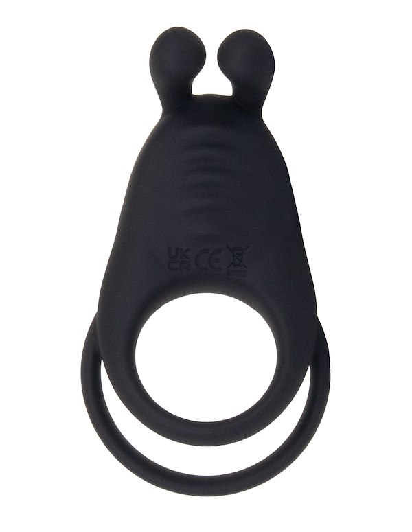STARRY NIGHTS - VIBRATING RABBIT COCK AND BALL RING W/ REMOTE ALT3 view Color: BKG