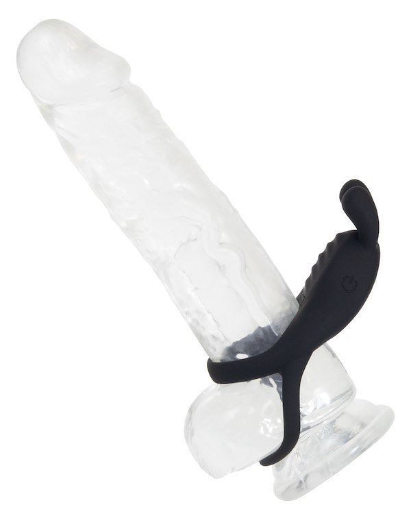STARRY NIGHTS - VIBRATING RABBIT COCK AND BALL RING W/ REMOTE ALT4 view Color: BKG