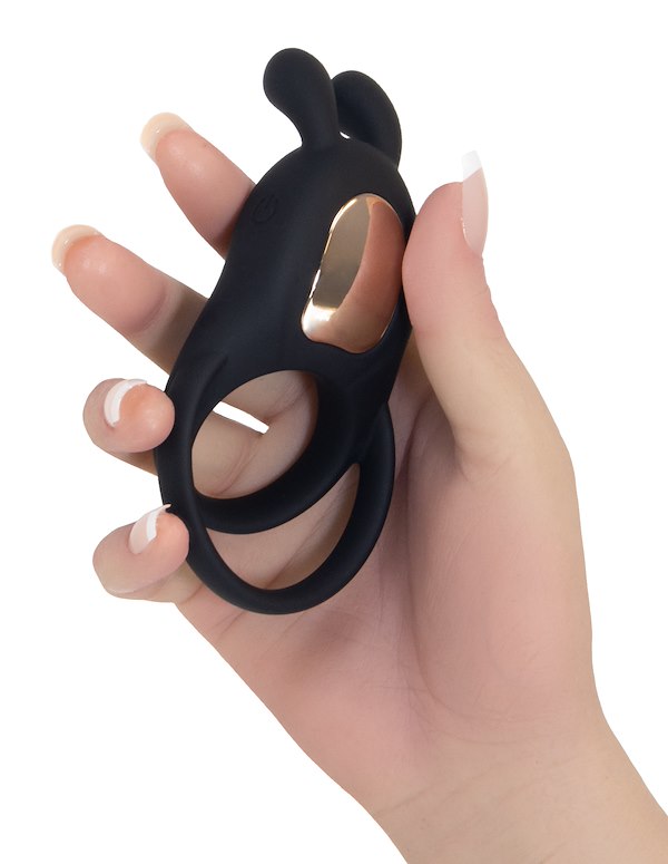 STARRY NIGHTS - VIBRATING RABBIT COCK AND BALL RING W/ REMOTE ALT5 view Color: BKG
