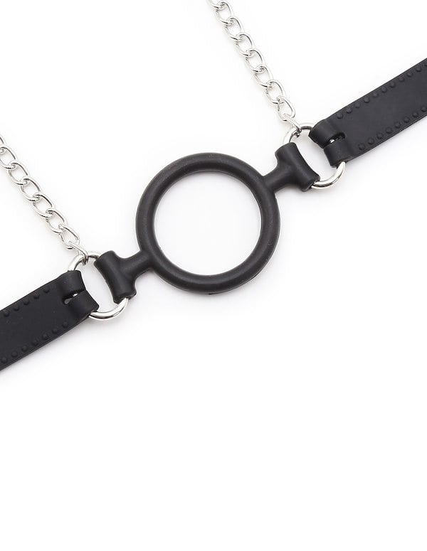 KINK & CONSENT - SILICONE SPIT RING & NIPPLE CLAMPS ALT3 view Color: BK