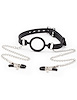 Additional BLACK view of product KINK & CONSENT - SILICONE SPIT RING & NIPPLE CLAMPS with color code BK