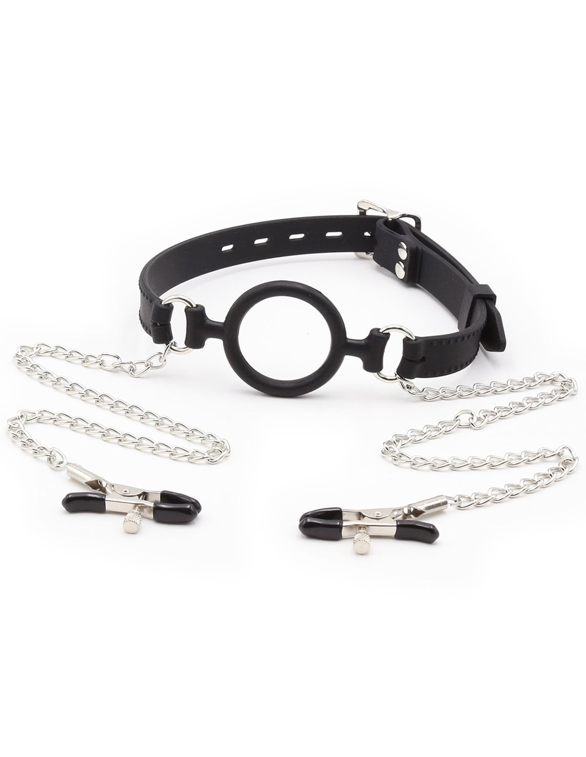 alternate image for KINK & CONSENT - SILICONE SPIT RING & NIPPLE CLAMPS