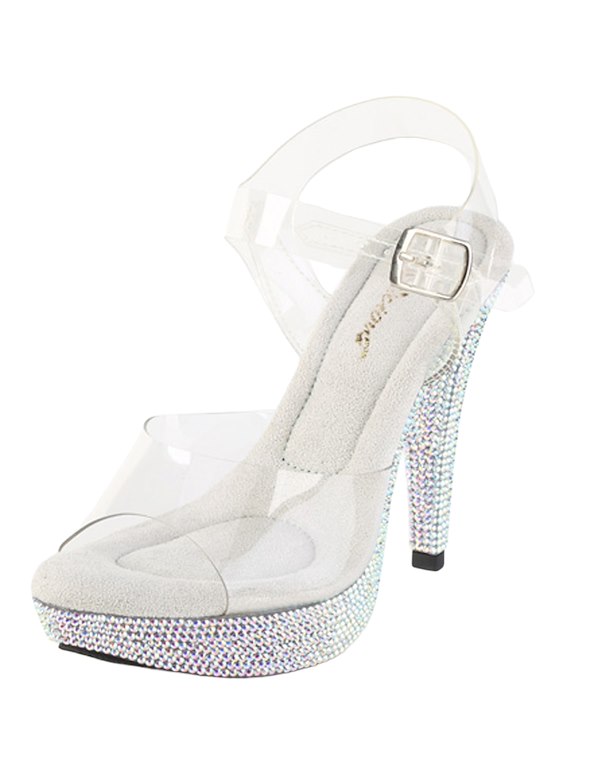 COCKTAIL 5 INCH RHINESTONE PLATFORM SHOE ALT3 view Color: CLRSVR