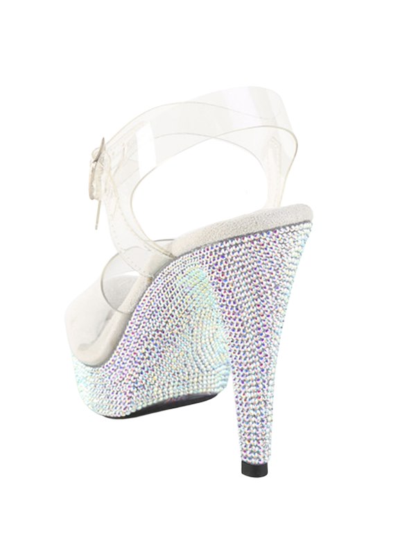 COCKTAIL 5 INCH RHINESTONE PLATFORM SHOE ALT4 view Color: CLRSVR
