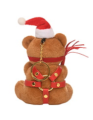 Alternate back view of HOLIDAY BONDAGE BEAR KEYCHAIN