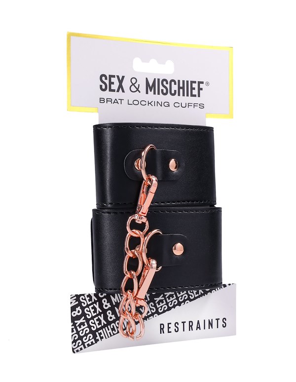 S&M LOCKING CUFFS ALT5 view Color: BKRG