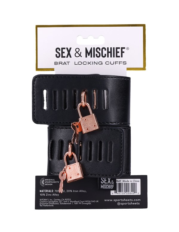 S&M LOCKING CUFFS ALT6 view Color: BKRG