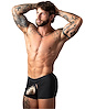 Additional BLACK view of product OPEN ENDED SHORT WITH OPEN FRONT ELASTIC COCK RING with color code BK