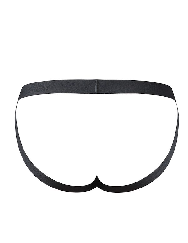 OPEN BACK JOCK WITH OPEN FRONT ELASTIC COCK RING ALT3 view Color: BK