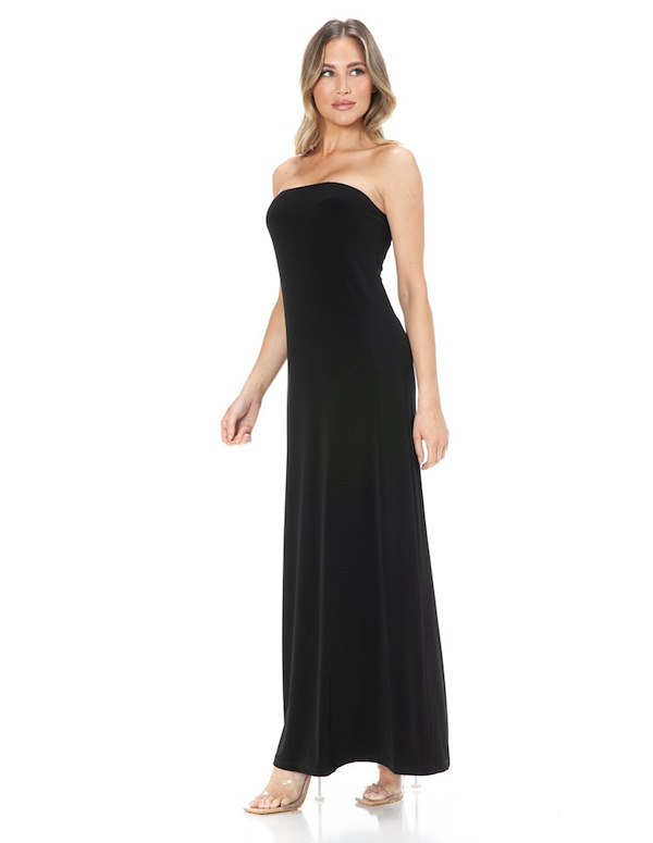 TUBE MAXI DRESS ALT2 view Color: BK