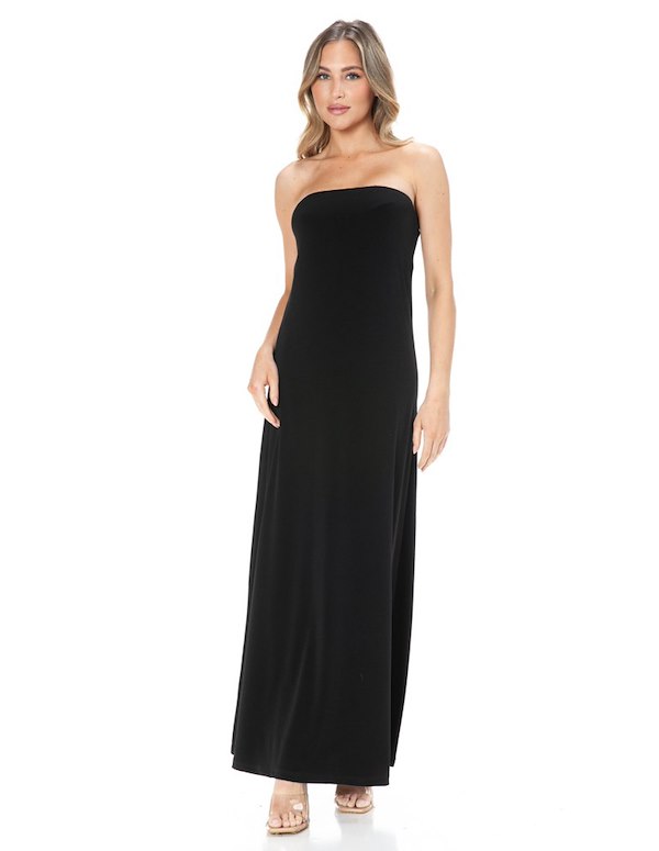 TUBE MAXI DRESS ALT3 view Color: BK