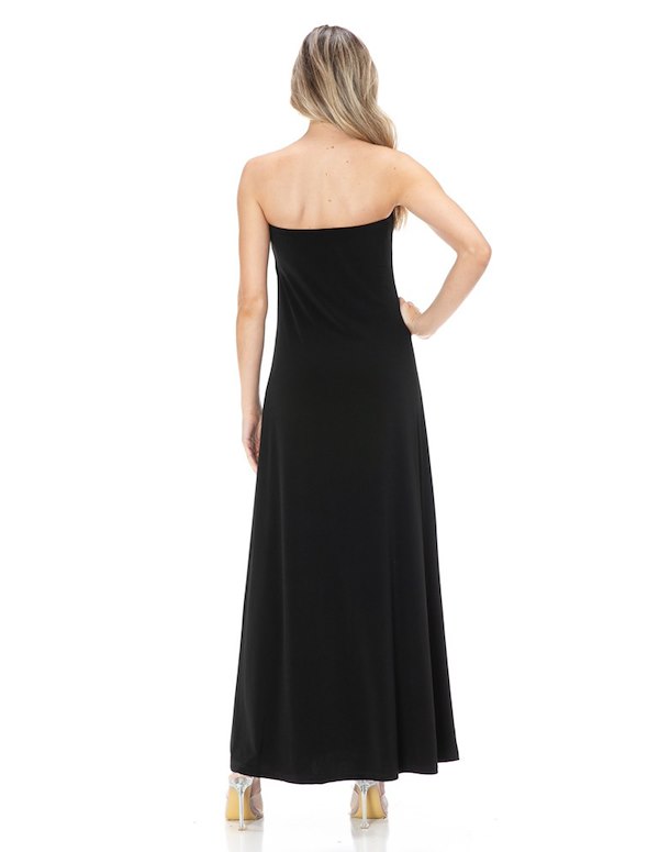 TUBE MAXI DRESS ALT4 view Color: BK