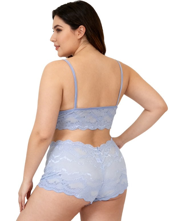 PLUS SIZE LACE BRALETTE AND PANTY SET ALT1 view Color: BRNB