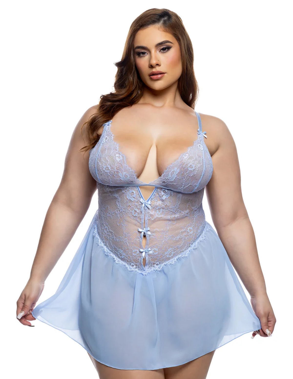 alternate image for PARADISE DREAMS TULLE BABYDOLL - PLUS