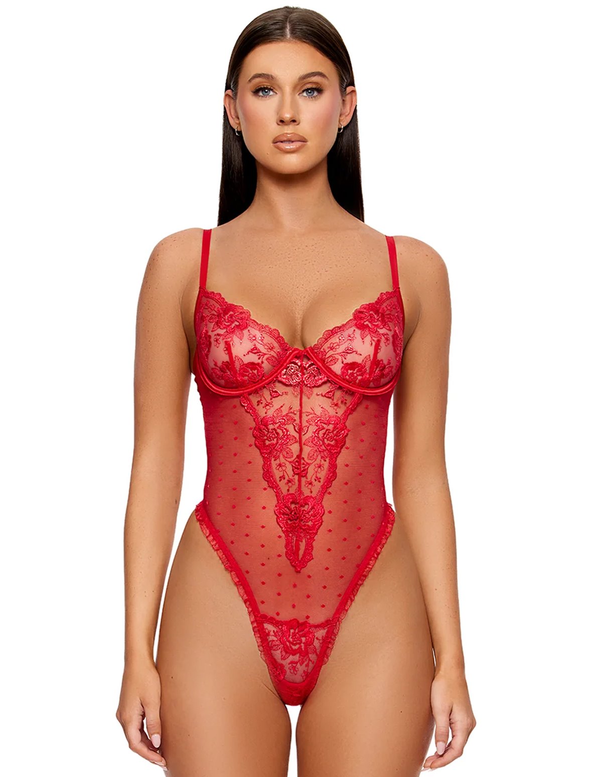 alternate image for LA VIE EN ROSE METALLIC EMBROIDERED TEDDY