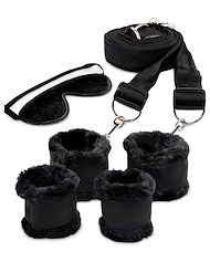 Front view of WHIPSMART FUZZY BEDROOM BONDAGE KIT